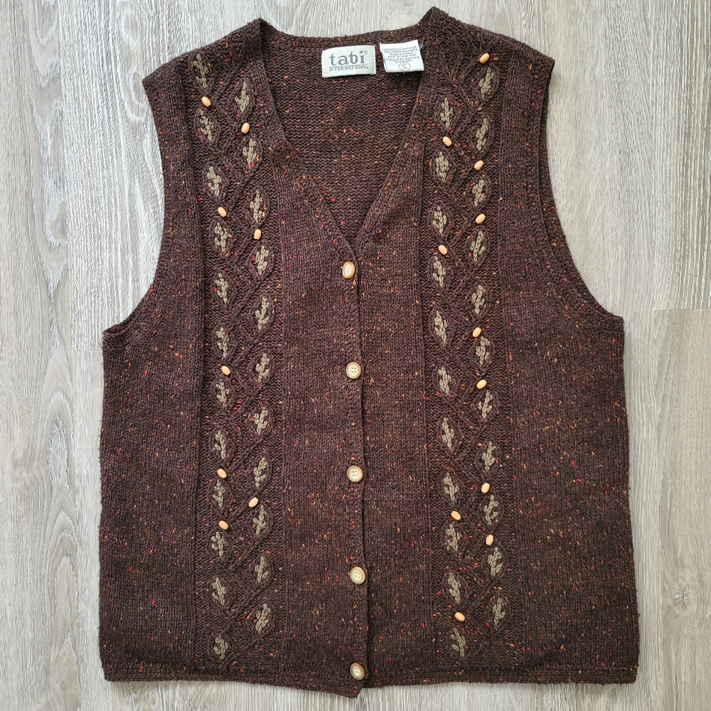 Brown Tweed Sweater Vest